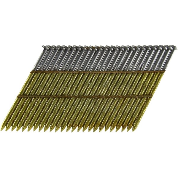 Collated Framing Nail, 3 in L, Hot Dipped Galvanized, Round Head, 28 Degrees, 500 PK